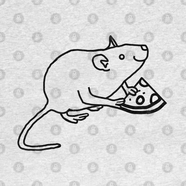 Rat with Pizza Slice Outline for a Geek by ellenhenryart